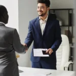 Businessmen shaking hands.