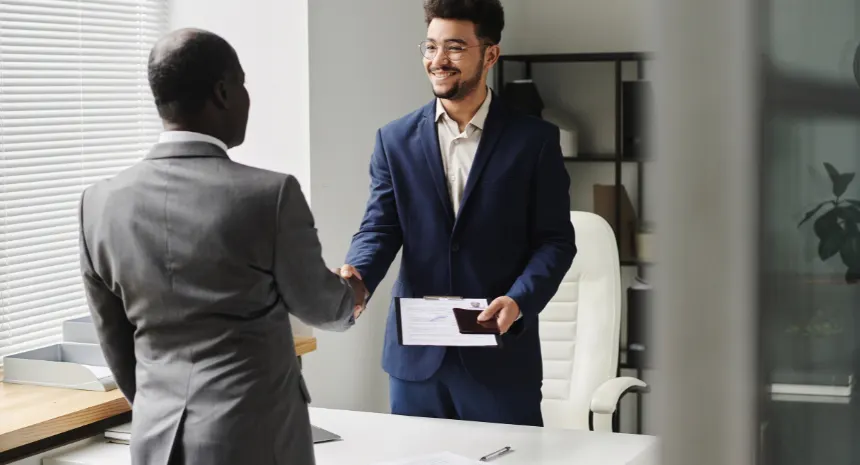 Businessmen shaking hands.