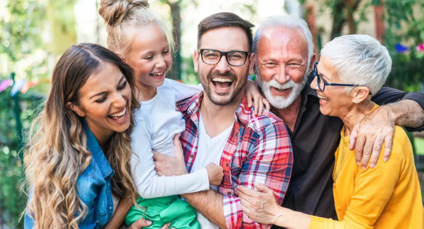 Happy family in Australia