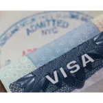 visa document with entry stamp.